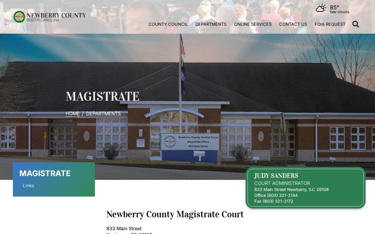 Newberry County bench warrant access: Magistrate and traffic court contact